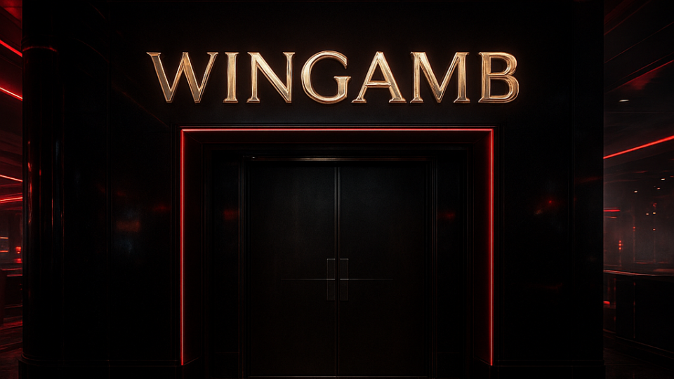 Wingamb neden adres değiştiriyor konulu lüks casino girişinde WINGAMB yazılı görsel