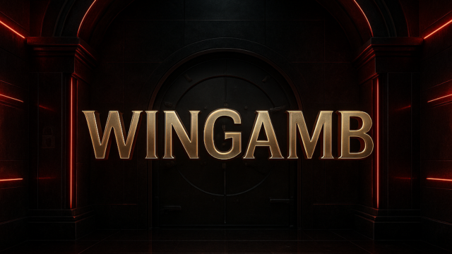 Wingamb SSL ile güvenli kırmızı ve siyah lüks casino ortamında merkezi WINGAMB yazısı