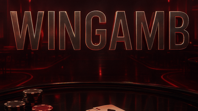 Wingamb turnuvaları için lüks casino atmosferinde ortada WINGAMB yazısı ve turnuva detayları