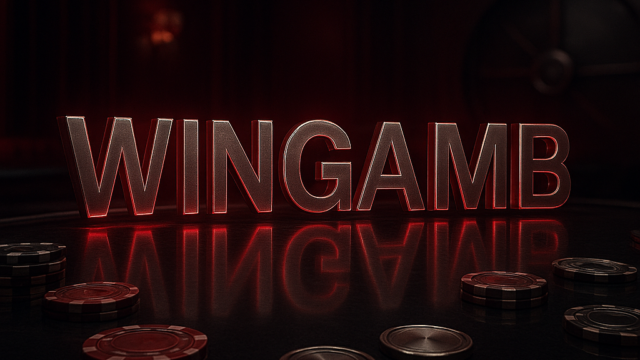 Lüks bir casinoda, ortada parlayan WINGAMB yazısı ve premium ödeme jetonları